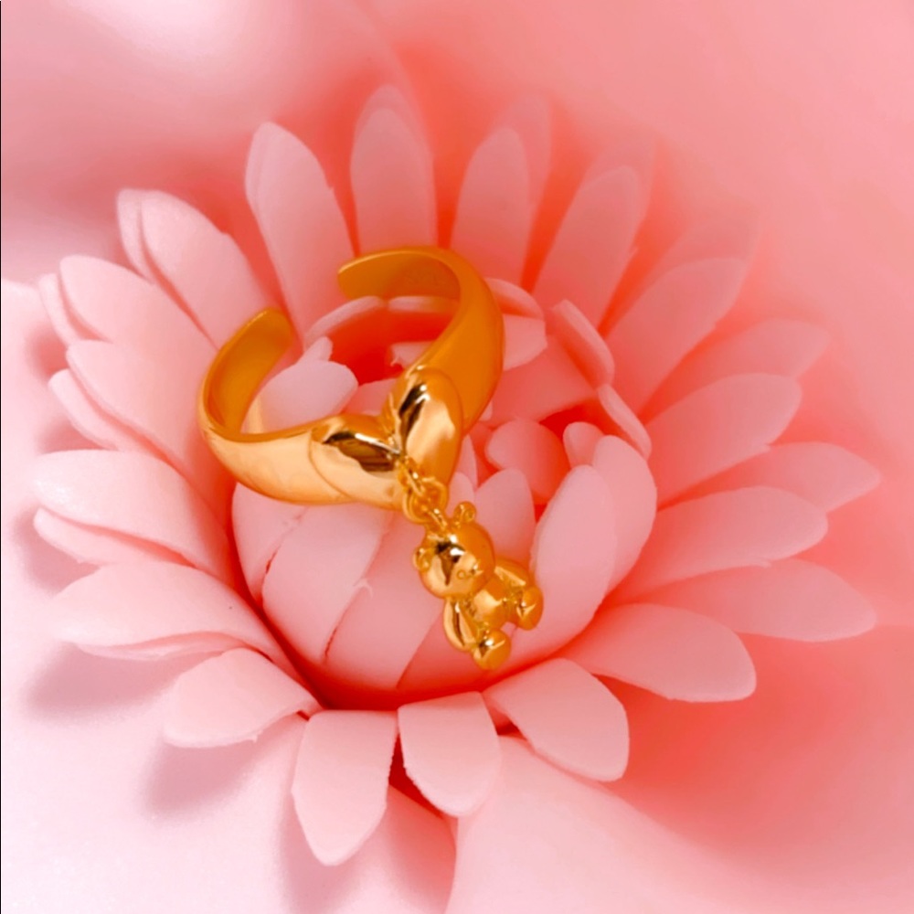 🧸 Teddy bear heart ring 925 sterling silver